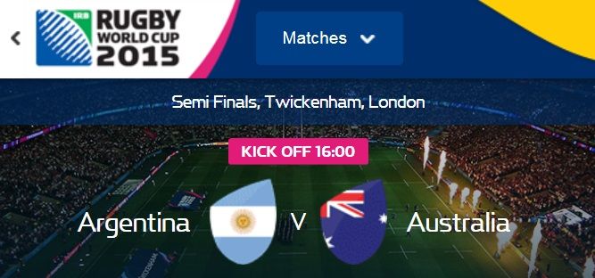 halve finale wk rugby 2015 Argentinie vs Australie